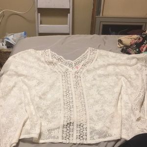 Lacey Cream colored over shirt
